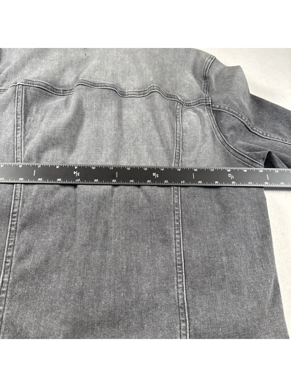 7 For All Mankind Distressed Black Faded Denim Jean Jacket Mens Medium Pre Owned